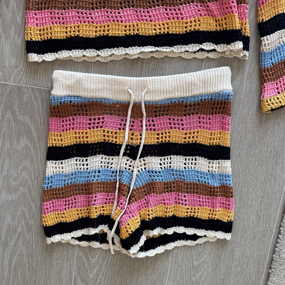 L Space Striped Crochet Top and Shorts Set - Picture 4 of 4